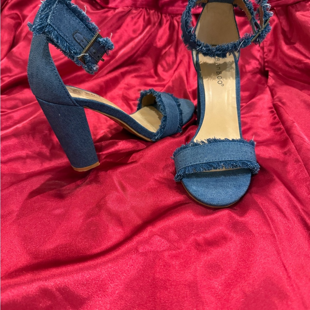 Denim Blue Women's Heeled Sandals